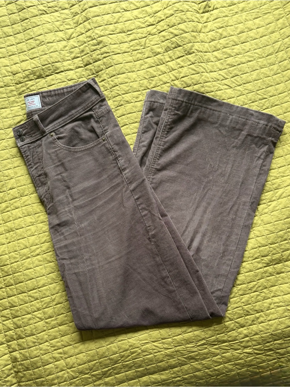 GAP Women's Wide-Leg Corduroy Jeans in Taupe Fawn Brown 80% Cotton